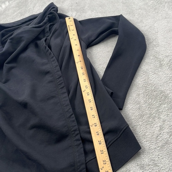 All Saints XS Black 100% Cotton Wrap Cardigan Sweater - Picture 8 of 11